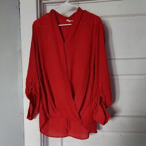 Red Flowy Blouse
